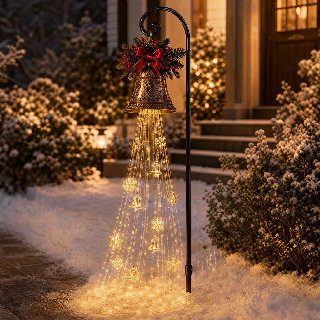 Christmas Bell Garden Light Outdoor Hanging Decorative Light for Yard Patio