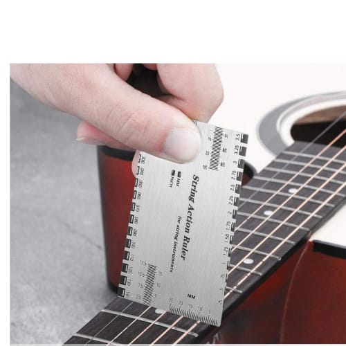 Mirhua Guitar String Gauge Ruler and Fret Polishing Plate, Fingerboard Protection, Fretboard Polishing Repair Tool, Maintenance Tool for Guitars, Bass
