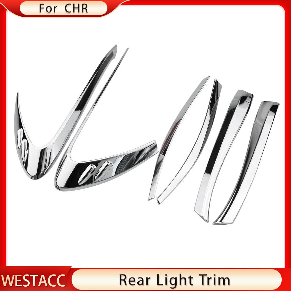 ABS Chrome Car Rear Light Lamp Cover Protective Sticker Trim for Toyota C-HR CHR 2016 2017 2018