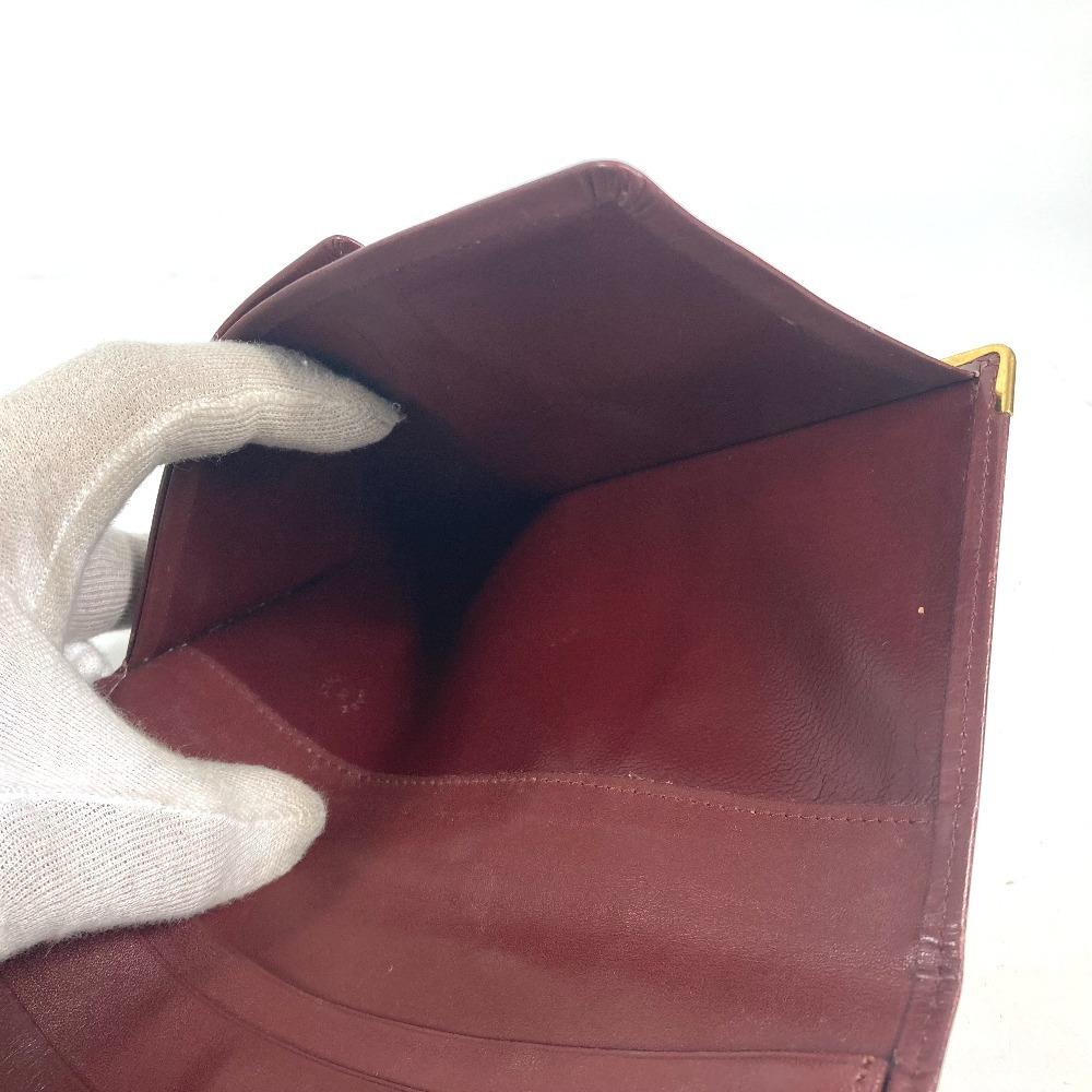 CARTIER Must de Line logo wallet Long wallet Long Wallet Leather wine-red