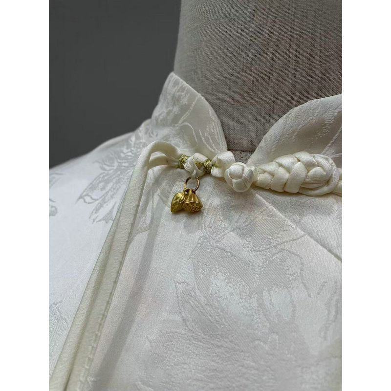 2024 Autumn New Cold Style Improved Cheongsam New Chinese Exquisite Buckle Short sleeve Side Slit Dress