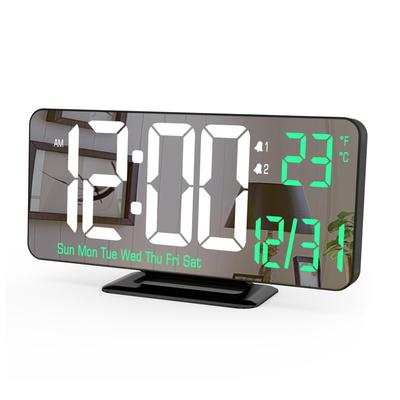KOSUMOSU Digital Clock Alarm Clock Table Clock Clock Inch Mirror Clock Wall Clock Brightness Adjustable LED Clock Dual Alarm Clock for Living Room