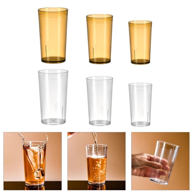 Set of 10 Plastic Tumblers Set Water Cups Stackable Designs Everyday Use Water Glasses PVC Texture for Daily Party Use