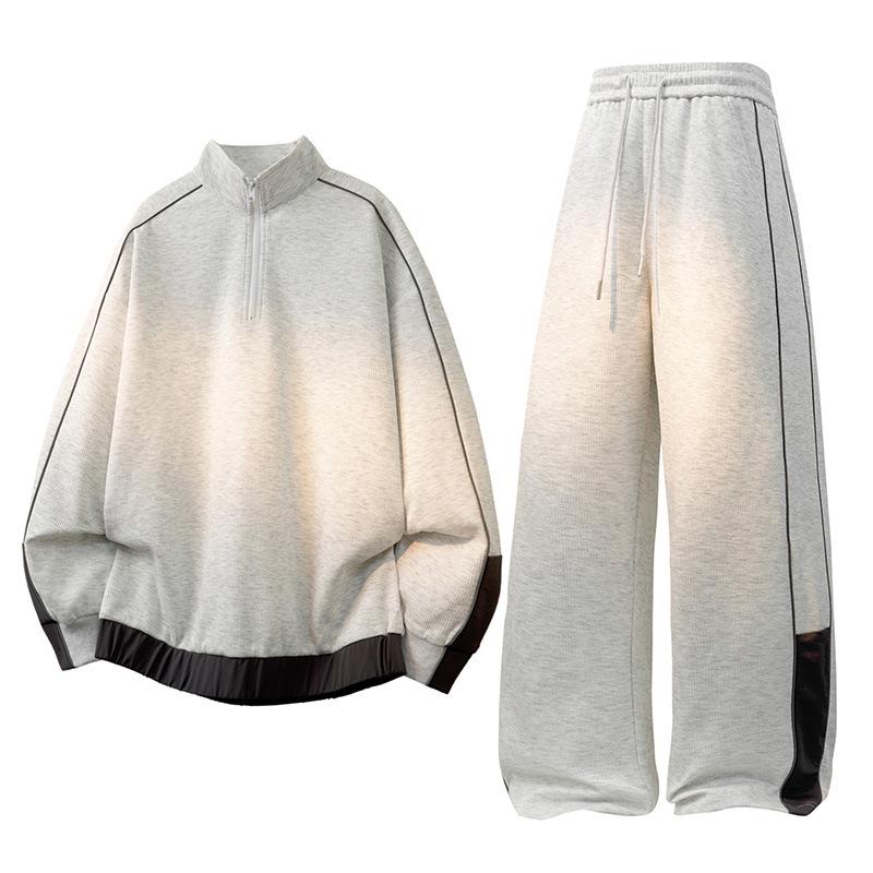 Men's 2025 Spring/Autumn Sports Suit: Trendy Zipper Hoodie & Long Pants Set