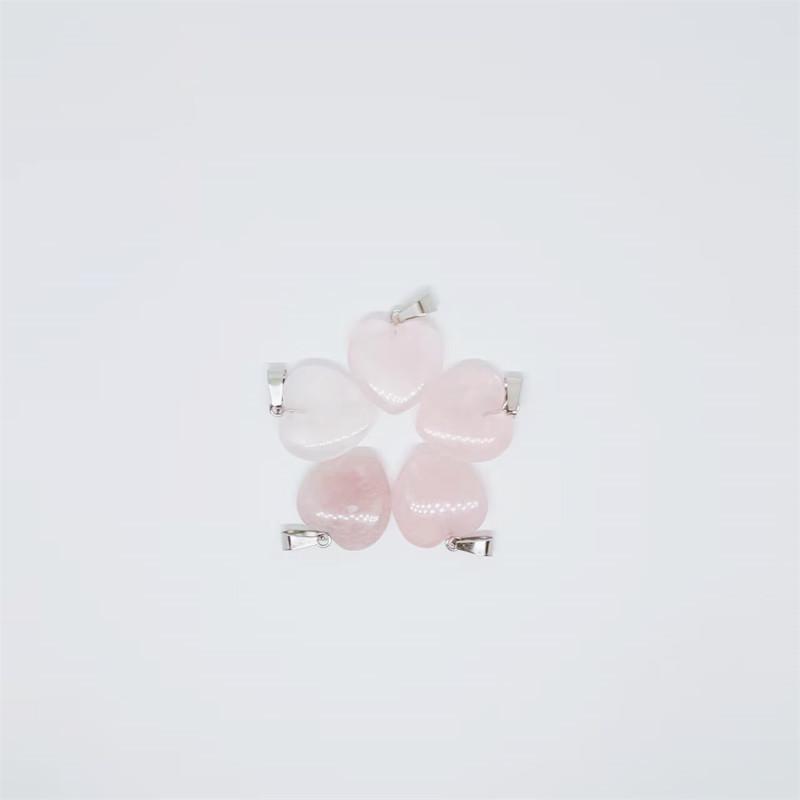 Heart-Shaped Natural Agate Pendant Necklace - 20mm Crystal Stone
