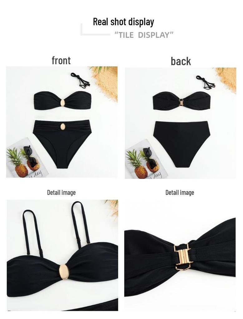 Hot-Selling Sexy Solid Color Split Bikini Swimwear for Women