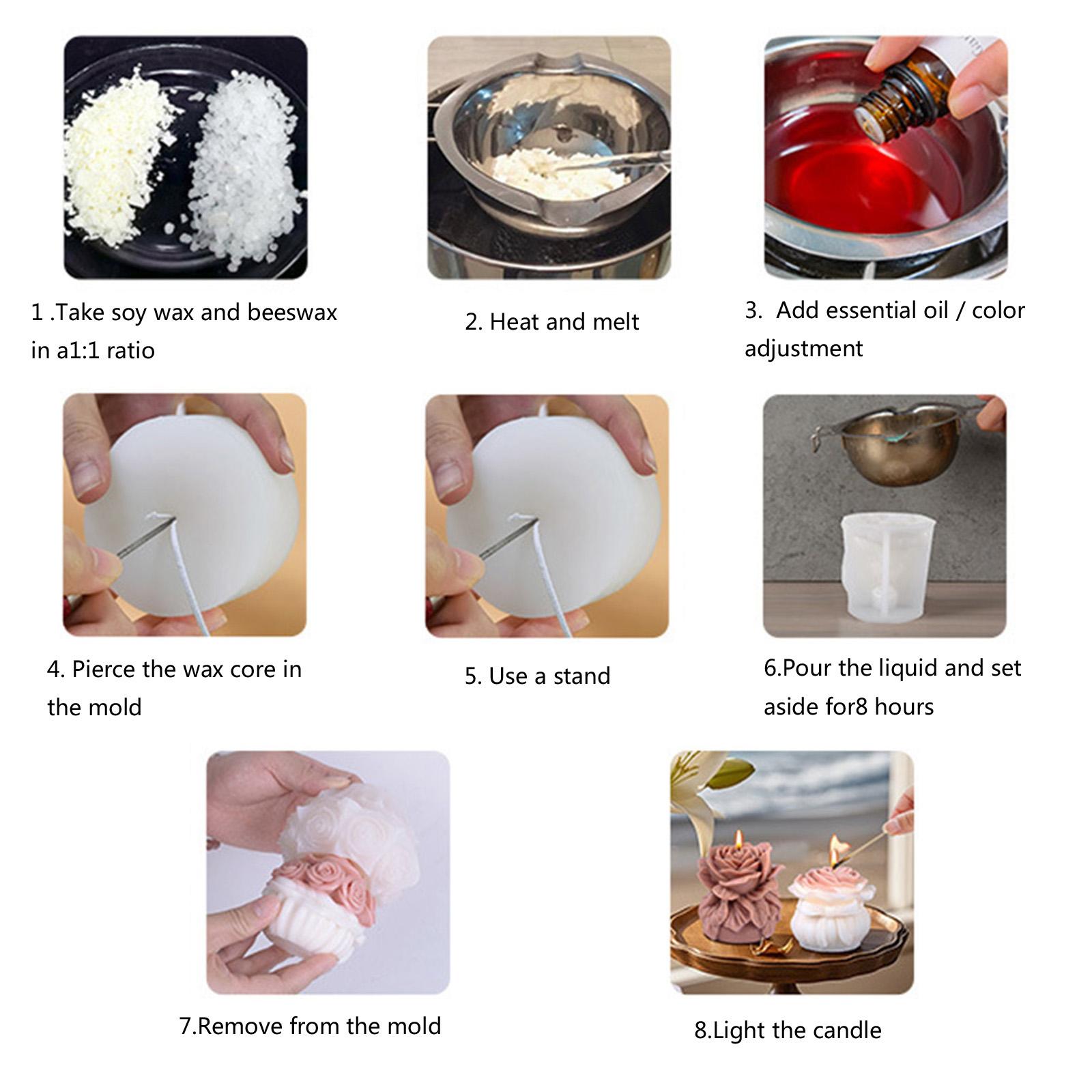 3D Flower Candle Molds Epoxy Resin Molds Rose Silicone Molds Craft Molds Handmade Castings Molds Plasters Molds