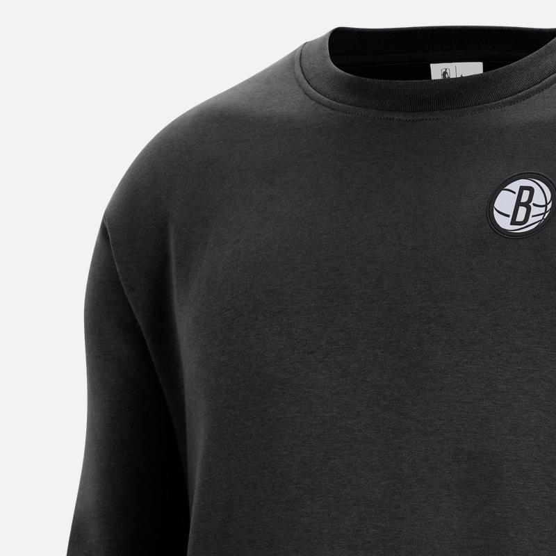 Nike Brooklyn Nets Fleece-Lined Sports Crew Neck Long Sleeve Basketball Shirt Men Tops Black DR2280-010