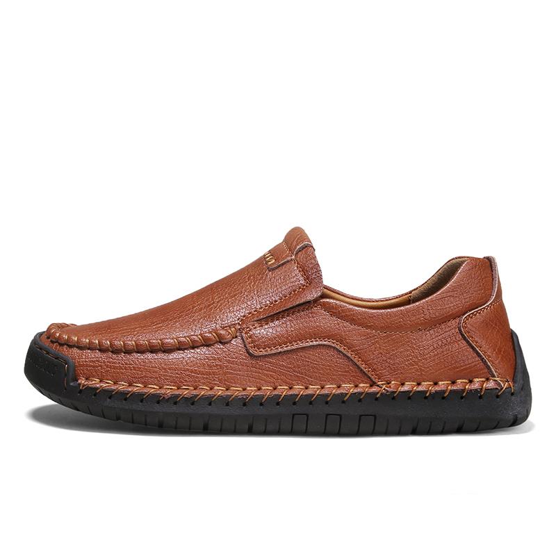 Summer Men's Shoes Men's Comfortable Breathable Walking Flat Men Shoes Large Men's Leather Shoes