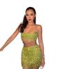Sexy Tassel Sequin Crop Top & Mini Skirt Women's Set: Cross-Border European & American Fashion