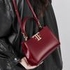 Versatile Double-sided Buckle Shoulder Women's Bag Leather Niche Commuter Handbag Messenger Bag