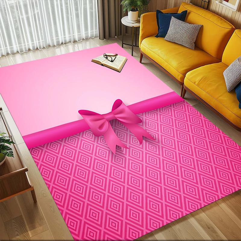 bow ribbon Crystal Velvet chair mat Area Rug - Non-Slip, Floor Mat, Office Desk Chair Rugs, Bedroom Decor.Christmas Gift-1106131