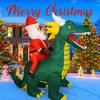 5.91FT Inflatable Toy Santa Claus Dragon with LED Light Festive Gift Xmas Decoration for Yard Christmas Supplies Home Ornament