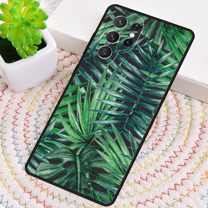 Palm Tree Leaves Plant Flower Silicone Phone Case For Samsung Galaxy Note 10 Pro S26 S25 S24 S23 S22 S21 Plus Ultra Capa Cover