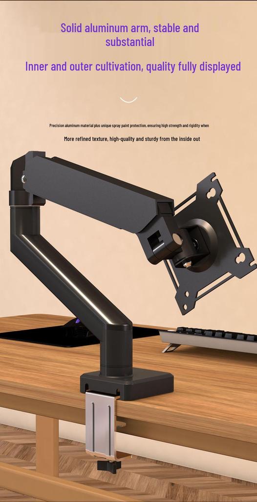 Adjustable Clip-On Desktop Monitor Stand with 360° Rotation