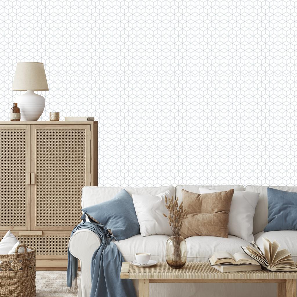 Geometric and Cube Wallpaper for Living Room and Bedroom 50x1000