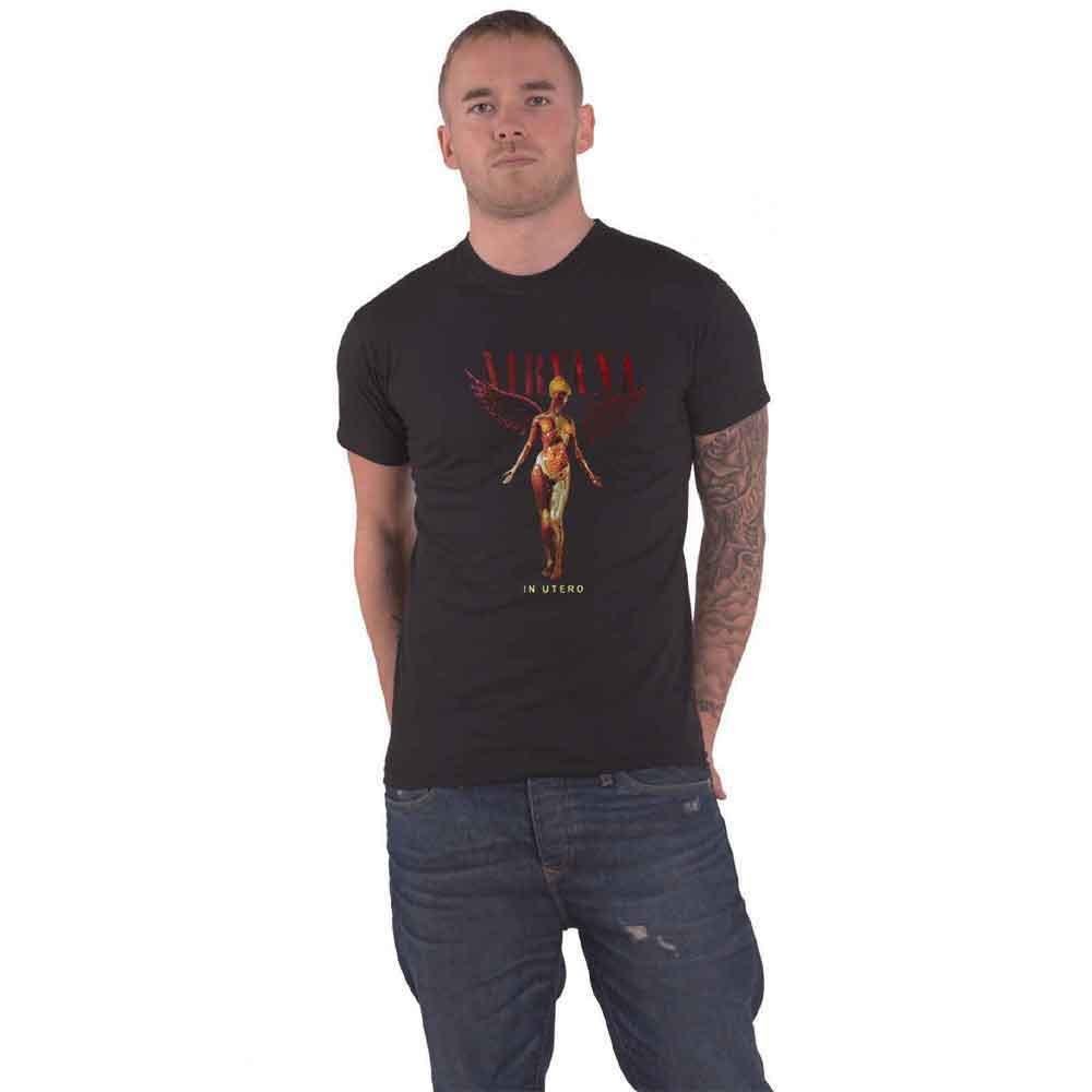

26 Nirvana T Shirt In Utero band logo new Official Unisex Black Unisex T-Shirt M