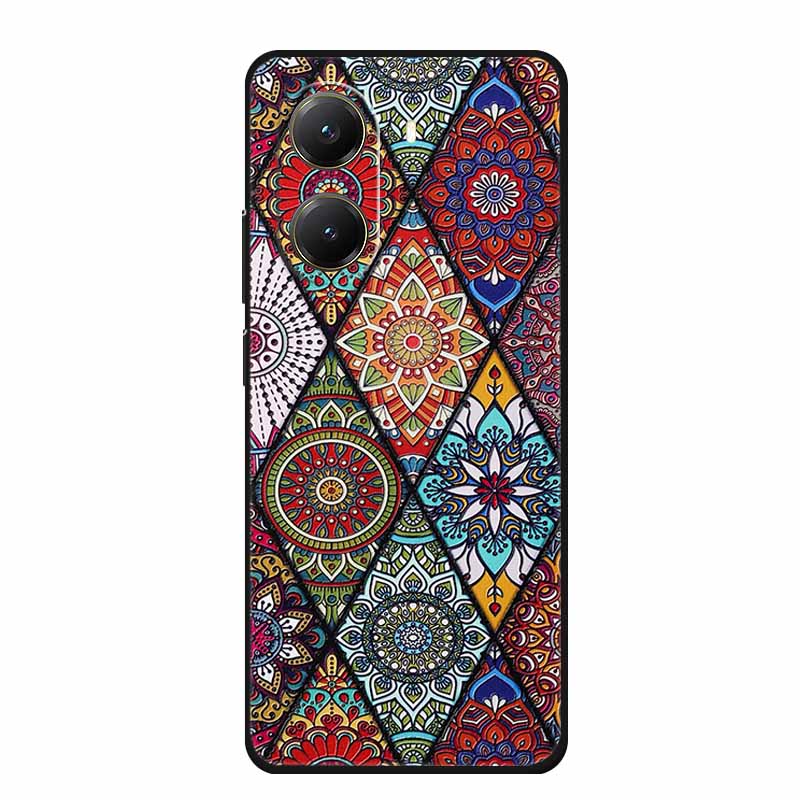 For Xiaomi POCO X7 Pro Case X7Pro 3D Relief Emboss Flowers Black Silicone Soft Back Cover Case For Redmi Turbo 4 Case Turbo4 Bag