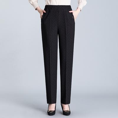 Women's Spring and Autumn Plus Size Straight Pants Fat Plus Size High Waist Stretch Pants