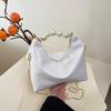 PU Leather Cloud Shoulder Bag Korean Style Women Crossbody Bag Casual Pearl Handle Handbag  Wallet