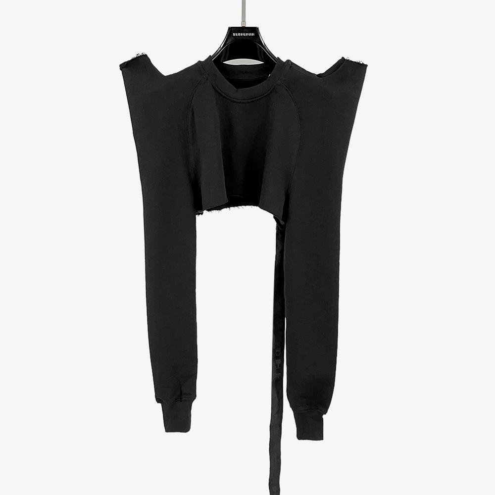 

Женский укороченный свитшот в темном стиле с рогами - Коллекция Осень/Зима 2025, Длинный рукав, Черный Абрикосовый M чёрный