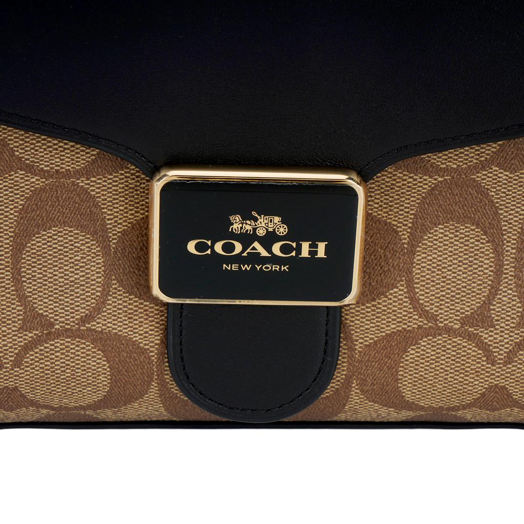 Coach Pepper 22 Classic Monogram Flap Coated Canvas And Leather Handbag Women handbag Brown Black Snake-Skin C1325-IMLOV