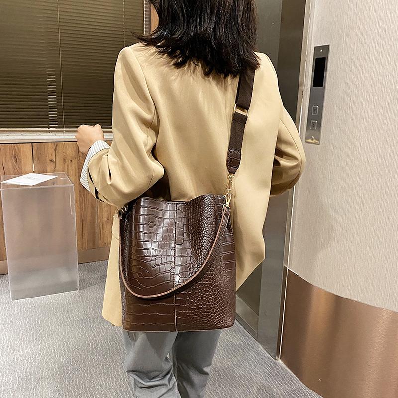 Fashion Stone Pattern Messenger Bag  New Women's High-Quality Bucket Female Large Capacity Shoulder Bag Handbags