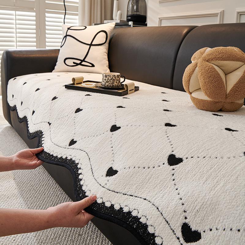 

New Special-Shaped Sofa Cushion Half-Edge Velvet One-Piece Straight Row Non-Slip Leather Sofa Seat Cushion Sub-Cover Cloth Towel 90*70cm
