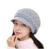 Versatile Solid Color Beret Hat Set for Middle-aged and Elderly Women - Plus Velvet Thick Knit Wool, Autumn/Winter