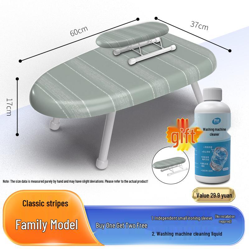 Folding Mini Ironing Board with Ironing Pad and Clothes Rack