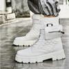 Europa Herbst Herren Schuhe Stiefel Weiße High-Top Retro Fashion Sneakers Fashion Pocket Motorradstiefel.