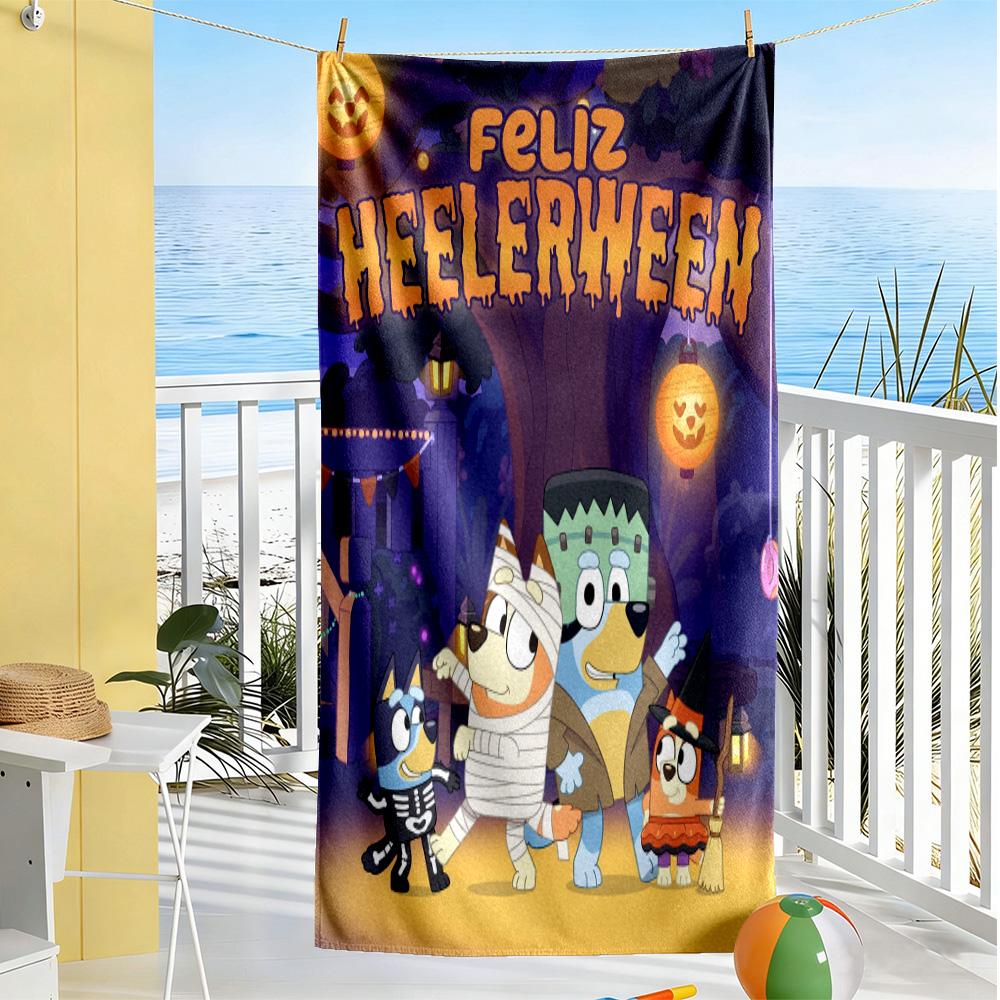 Bluey Bingo Adventure Beach Towel Quick-Dry Soft Microfiber Comfortable Lightweight Perfect for Traveling Yoga Camping and Swimming