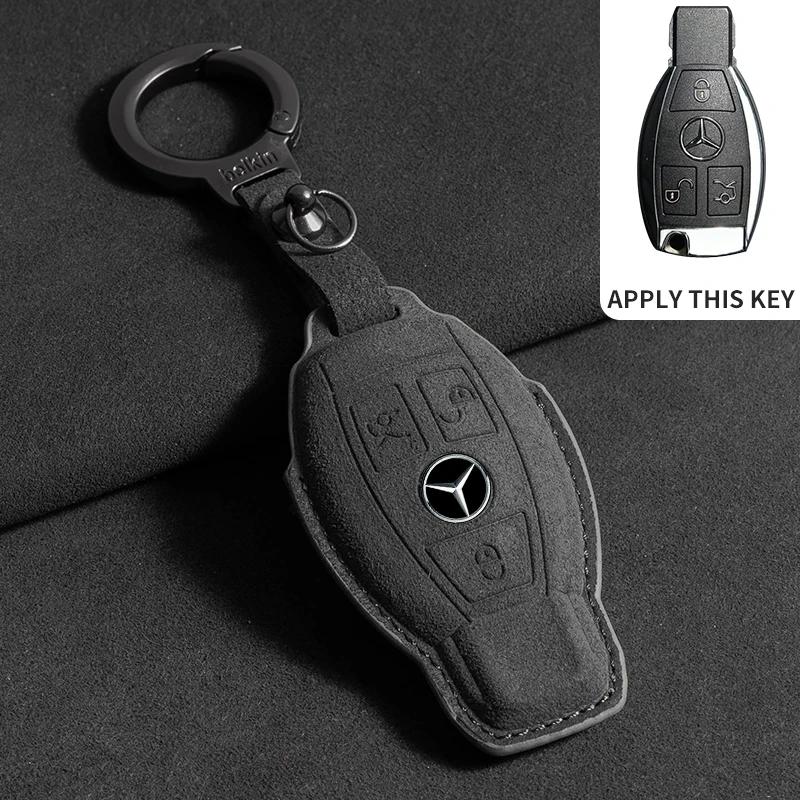 3D FUR Car Key Case Protection For Mercedes Benz E C G M R S Class W204 W212 W176 GLC CLA GLA AMG 2024 Car Key Case Cover Shell DC6