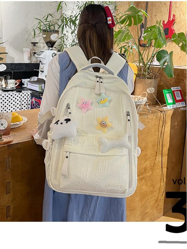 Japanese Style Cute and Versatile Waterproof Backpack for Junior High School Girls - Lightweight, Large Capacity