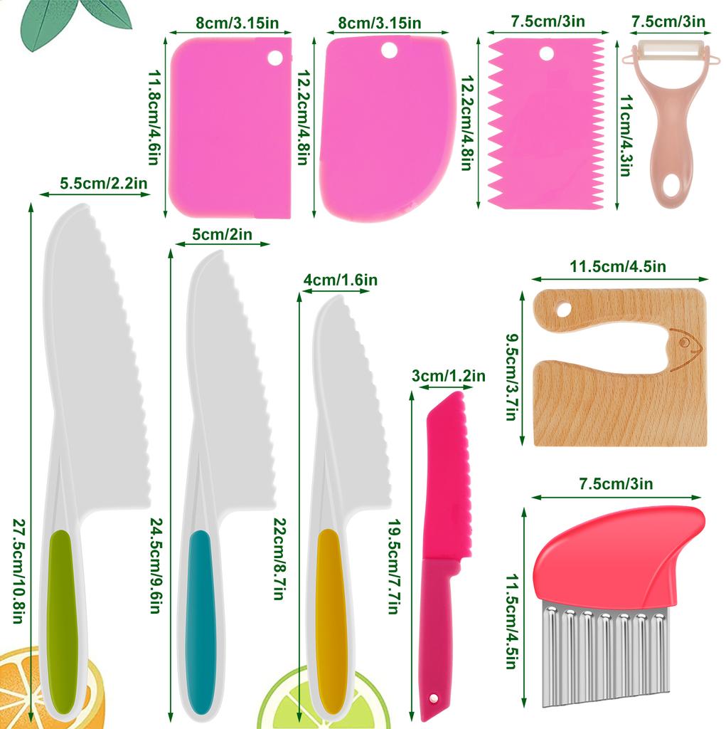 Kids Cooking Cutter Set Baking Knife Toddler Wooden Cutter Plastic Fruit Knives Children's Cooking Tool Knives Kitchen Supplies