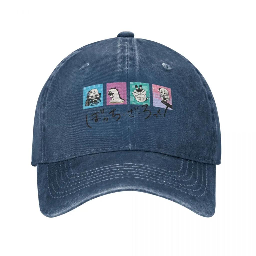 Bocchi The Rock Anime Men Women Baseball Cap Distressed Washed Caps Hat Vintage Outdoor Workouts Headwear