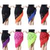 Fashion Tassel Belly Dance Hip Scarf Black Lace Bohemian Women Belt Skirt Rose Belly Dance Belt Show Costumes