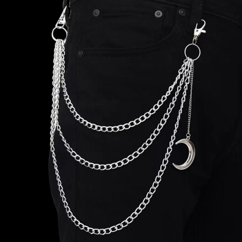 Punk Jeans Pants Chain Edgy Chain Punk Halloween Charm Waist Wallet Chain Grunge Belt for Hip Hop Accessories
