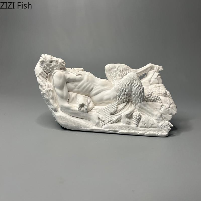 Faun Pan Plaster Statue Desk Decoration Ornaments Artwork Faun Characters Sculpture Sketching Practice Coloring Teaching Tool