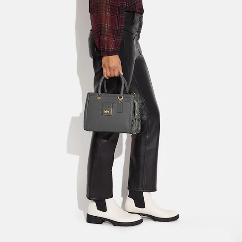 New COACH Grace With Cow Leather And Sheepskin Shoulder Bag, Crossbody Bag, Handbag Medium Size Women's Granite Gray CE606-IMGRT