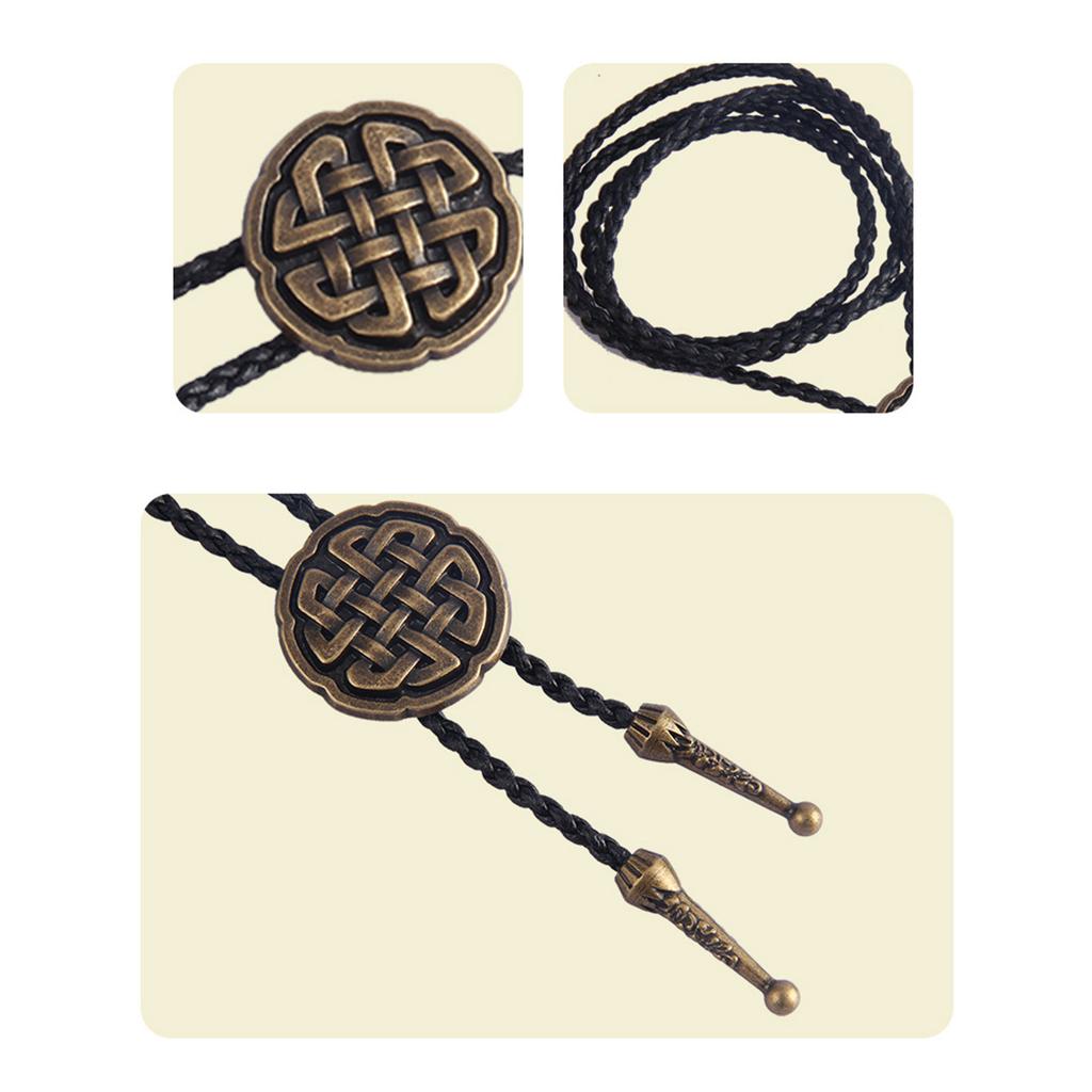 Western Bolo Tie Necklace Celtic Knot Bolo Tie Moranse Bolo Tie Western Necklace Cowboy Leathers Necktie Cowboy Bolo Tie