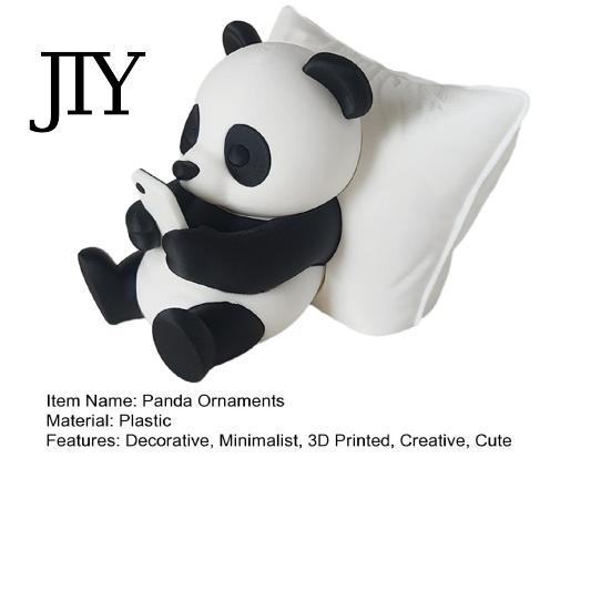 Unique Home Office Decor 3D Printed Panda Ornaments, Cute & Pillow Desktop Figurine, Stress Relief Sculpture Whimsical Collectibles for Decoration,