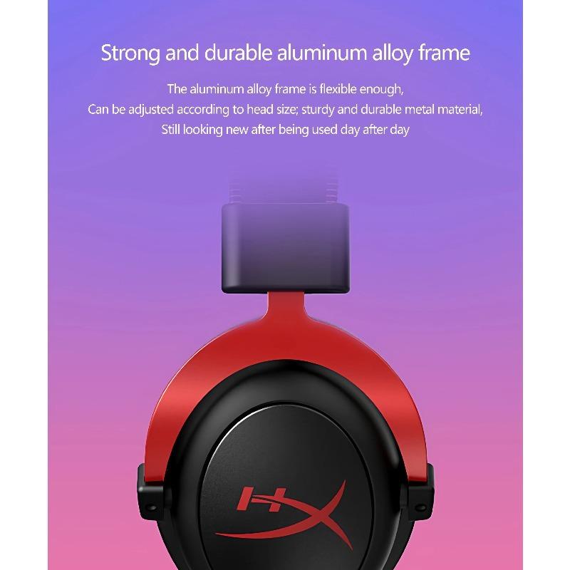 HyperX Cloud II Gaming Headset Hi-Fi 7.1 Surround Sound/Detachable Mic/USB Sound Card for PC PS Cloud 2 Wired Gaming Headphone