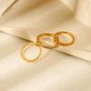 18K Gold-Plated Stainless Steel Ring with Zirconia Chain - Waterproof, High-End Jewelry for Women