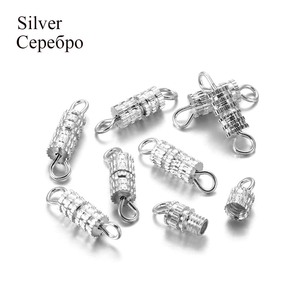 30 pz/lotto Chiusure a Vite Connettori Cilindrici Chiusura con Fibbia per Creazione Gioielli Fai da Te Forniture per Creazione Accessori Bracciale