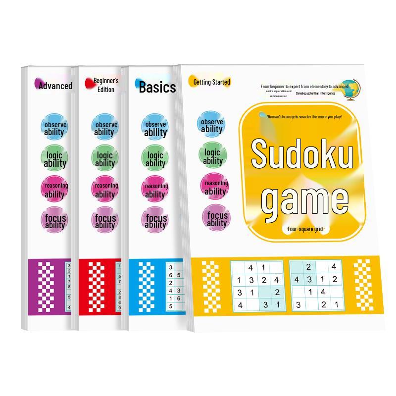 Beginner's Sudoku Workbook for Children: 4x4, 6x6, 9x9 Grids - Step-by-Step Puzzles for Elementary & Preschool Students