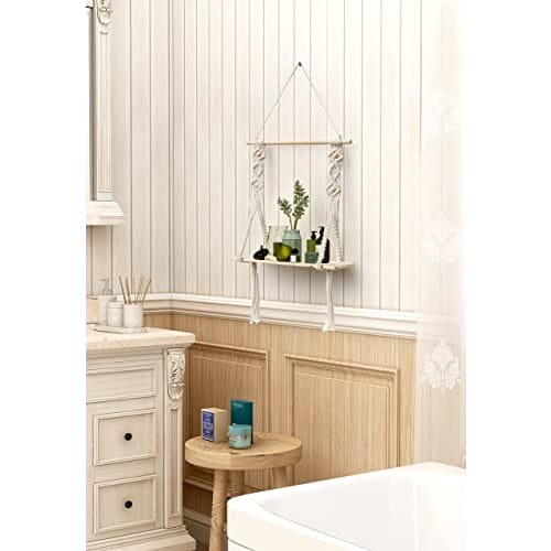 Afuly Hanging Shelf, Macrame Wall Shelf, Handmade Boho Decor, Cute Wall Rack, Home Decor, Handwoven Wall Decor, Decorative Supplies, Art, Interior, Li