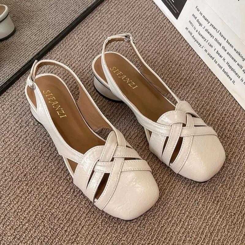 Fashion Designer Women Heeled Sandals Chunky Summer Shoes Fashion Woman Slippers 2025 Party Dress Slides Walking New Mujer De Sandalias