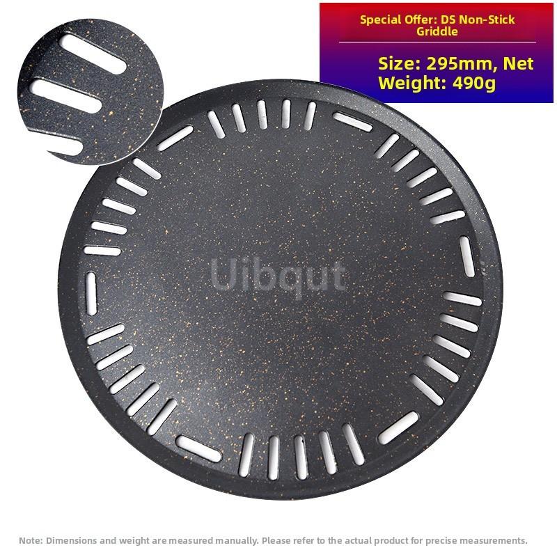 Stainl Steel Non-sti BBQ Net Tray Round Plate Pan Restaurant Round Fried Meat Korean Bbq Grill Grille Barbecue Korean Grill Pan