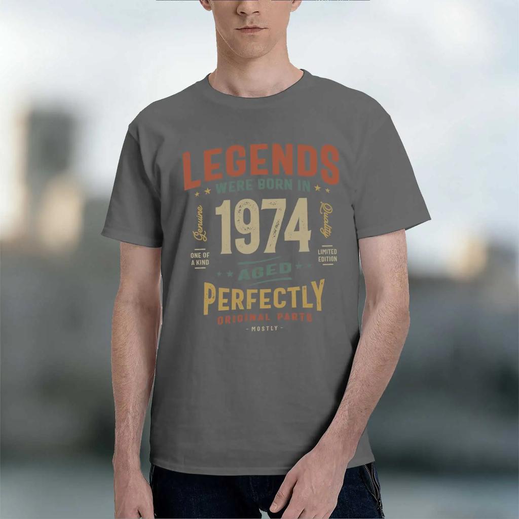 Legenden 1974 Perfekt 2026 Neue Mode Schwergewicht Heißer Verkauf Retro Bedrucktes Muster Lustiges Rundhals-T-Shirt für den täglichen Komfort
